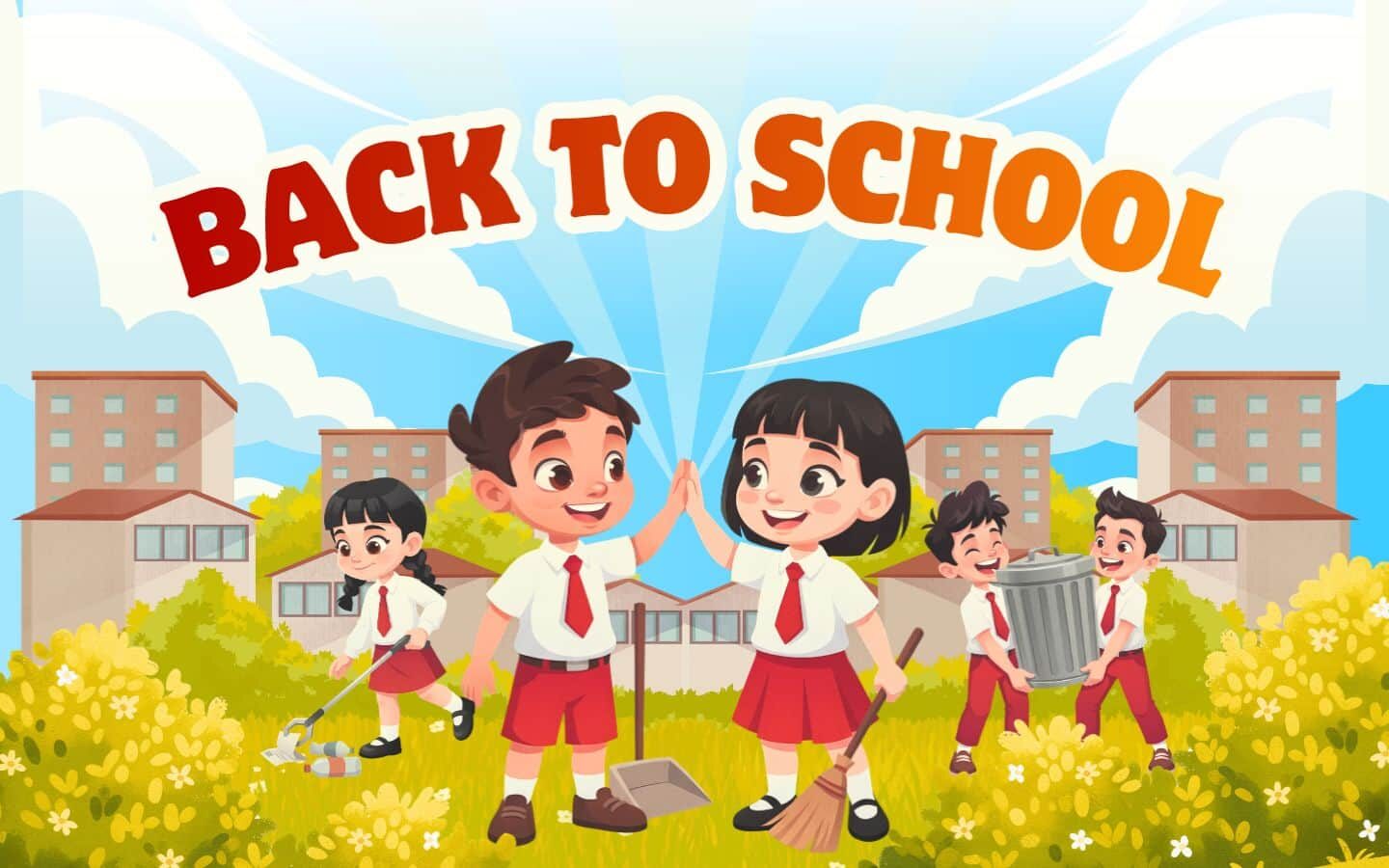 Tổng hợp Back To School Background 2026 Full HD, miễn phí 24 Tiếng cười rộn rã của hội bạn thân ngày khai trường