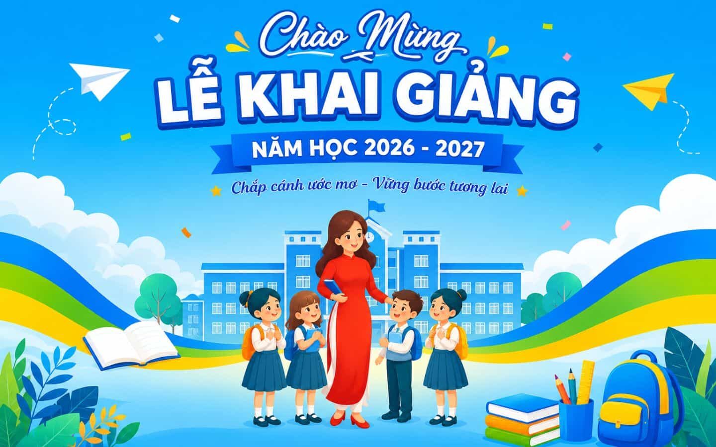 Tổng hợp Back To School Background 2026 Full HD, miễn phí 37 Cô và trò hân hoan đón chào ngày khai giảng