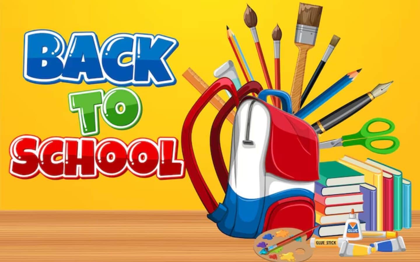 Tổng hợp Back To School Background 2026 Full HD, miễn phí 7 Góc học tập màu vàng tươi tắn đầy năng lượng