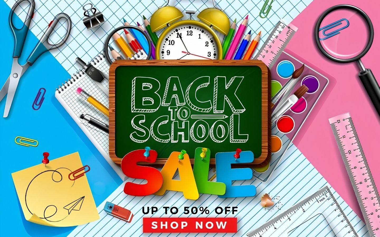 Tổng hợp Back to School banner 2026 mới nhất, miễn phí 27 Banner khuyến mãi thiết bị học tập bắt mắt