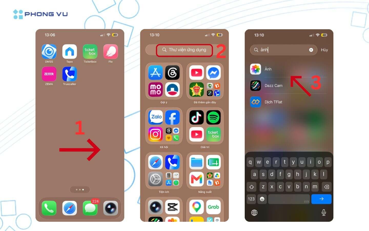 Hướng dẫn cách ẩn ứng dụng trên điện thoại Android, iOS nhanh chóng 17 Tìm kiếm ứng dụng đã ẩn trong Thư viện ứng dụng