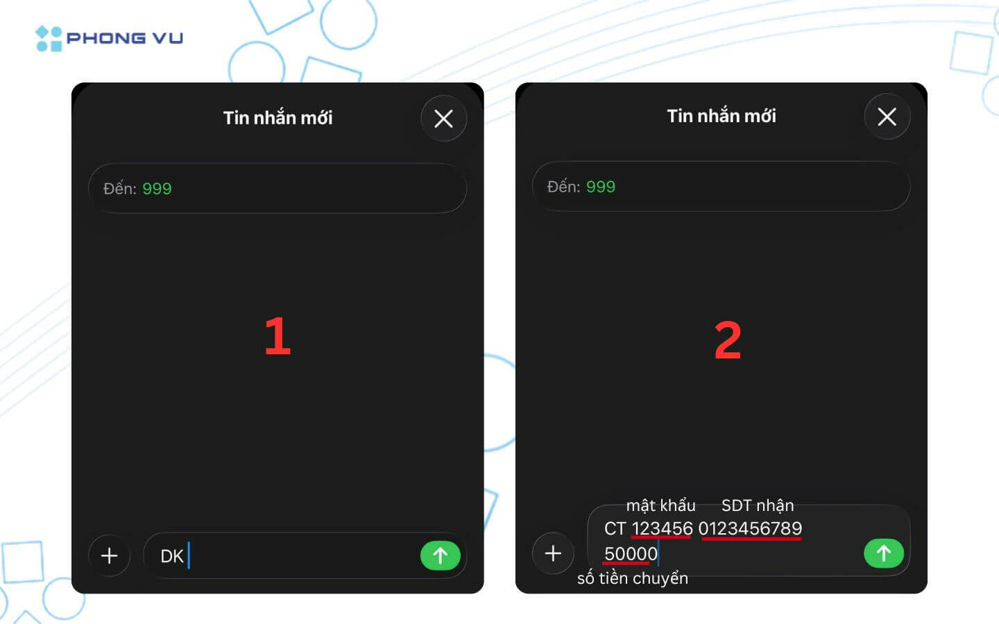 Cách chuyển tiền từ sim này sang sim khác nhanh chóng, áp dụng cho mọi nhà mạng 5 Soạn CT mật khẩu số điện thoại nhận tiền Số tiền chuyển gửi 999