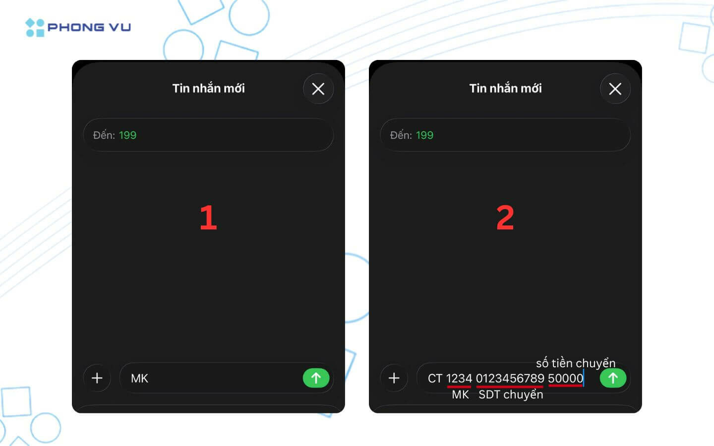 Cách chuyển tiền từ sim này sang sim khác nhanh chóng, áp dụng cho mọi nhà mạng 7 Soạn CT mật khẩu số điện thoại nhận tiền số tiền chuyển gửi 199.