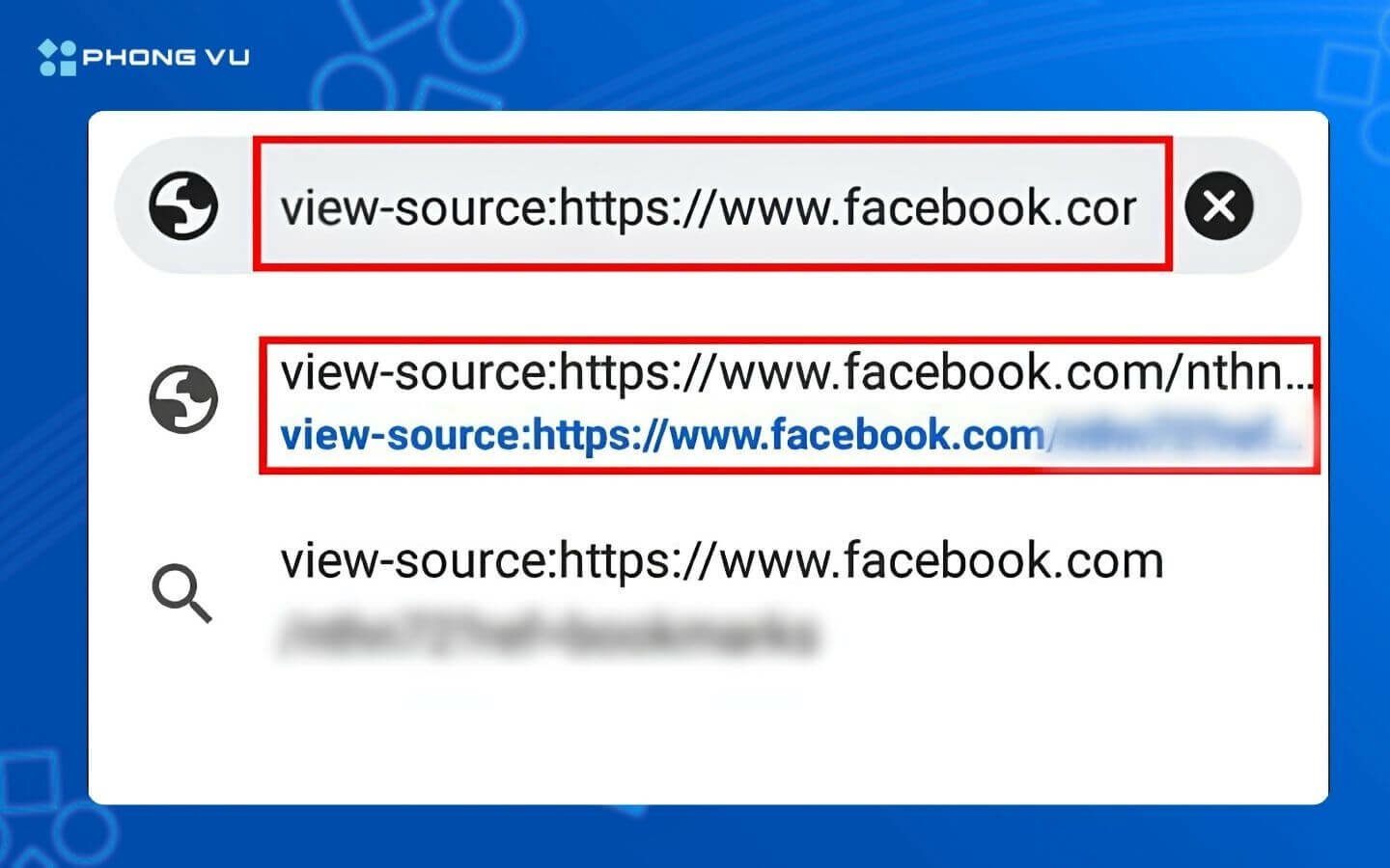 Thêm tiền tố view-source vào URL