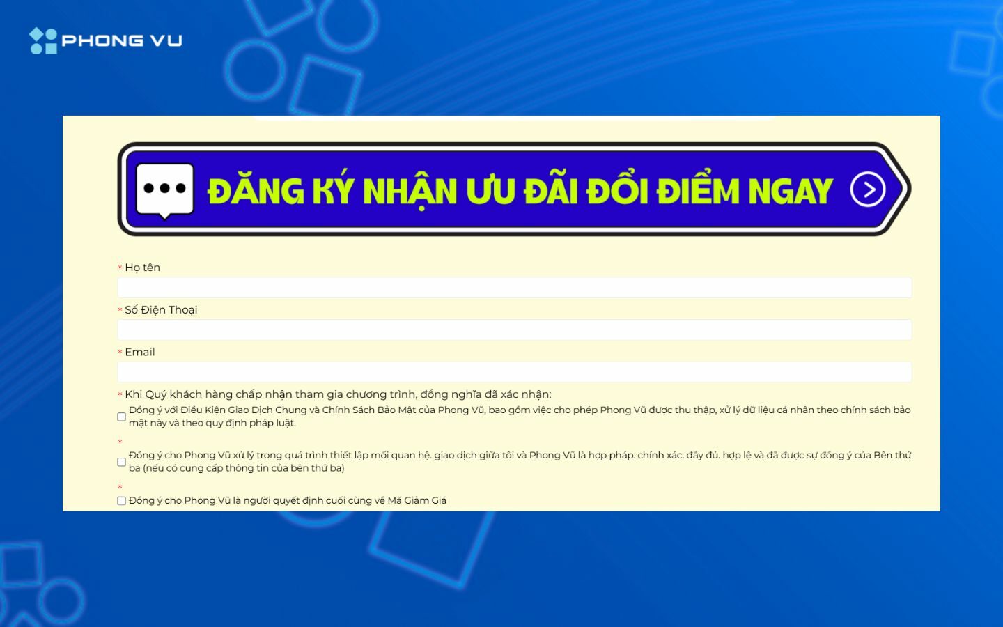 Cách săn laptop deal hời mùa Back to School tại Phong Vũ 2 Đăng ký nhận ưu đãi đổi điểm