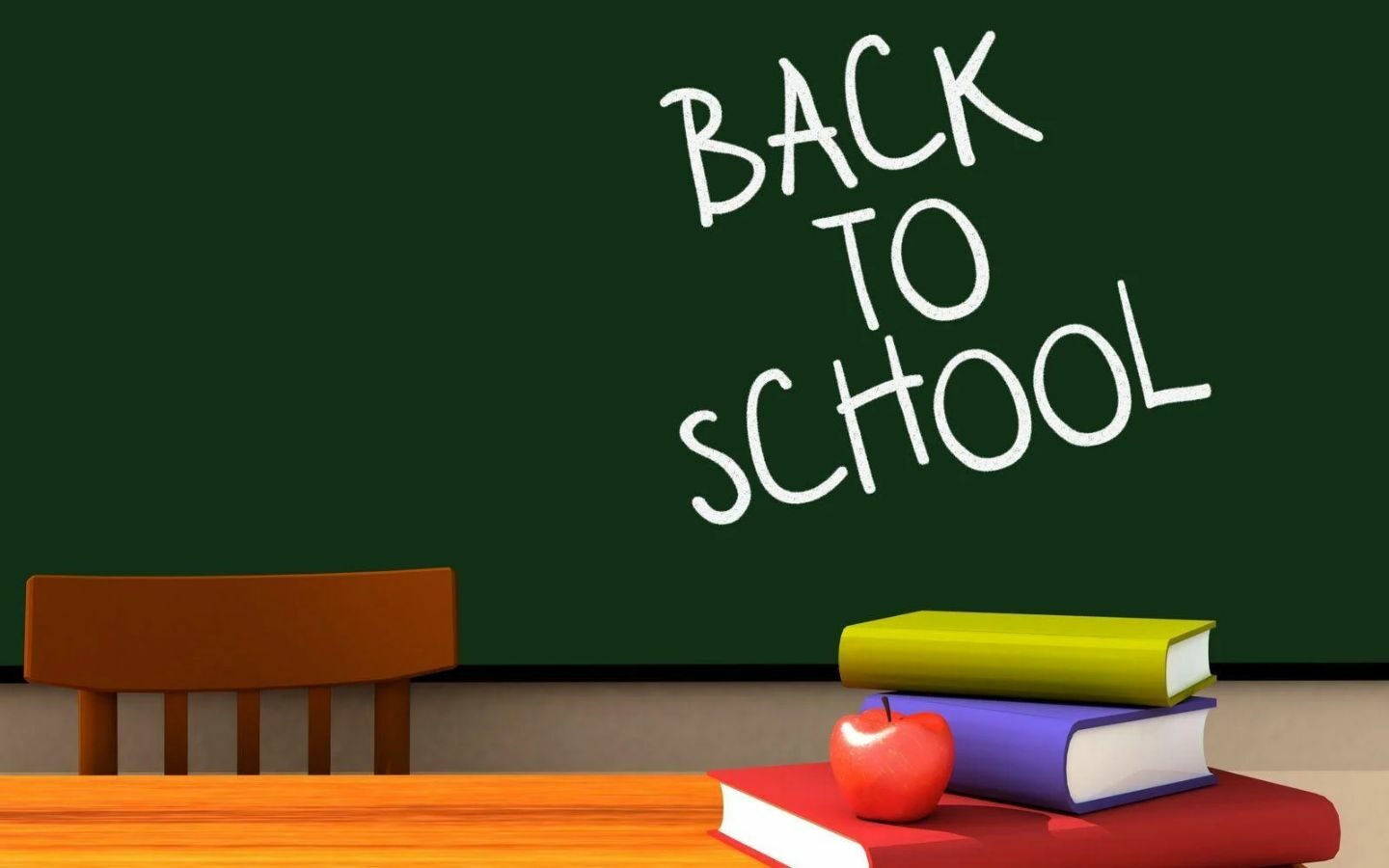 Top hình nền PowerPoint Back to School đẹp nhất 2026 1 Bảng xanh cùng sách vở ngày tựu trường