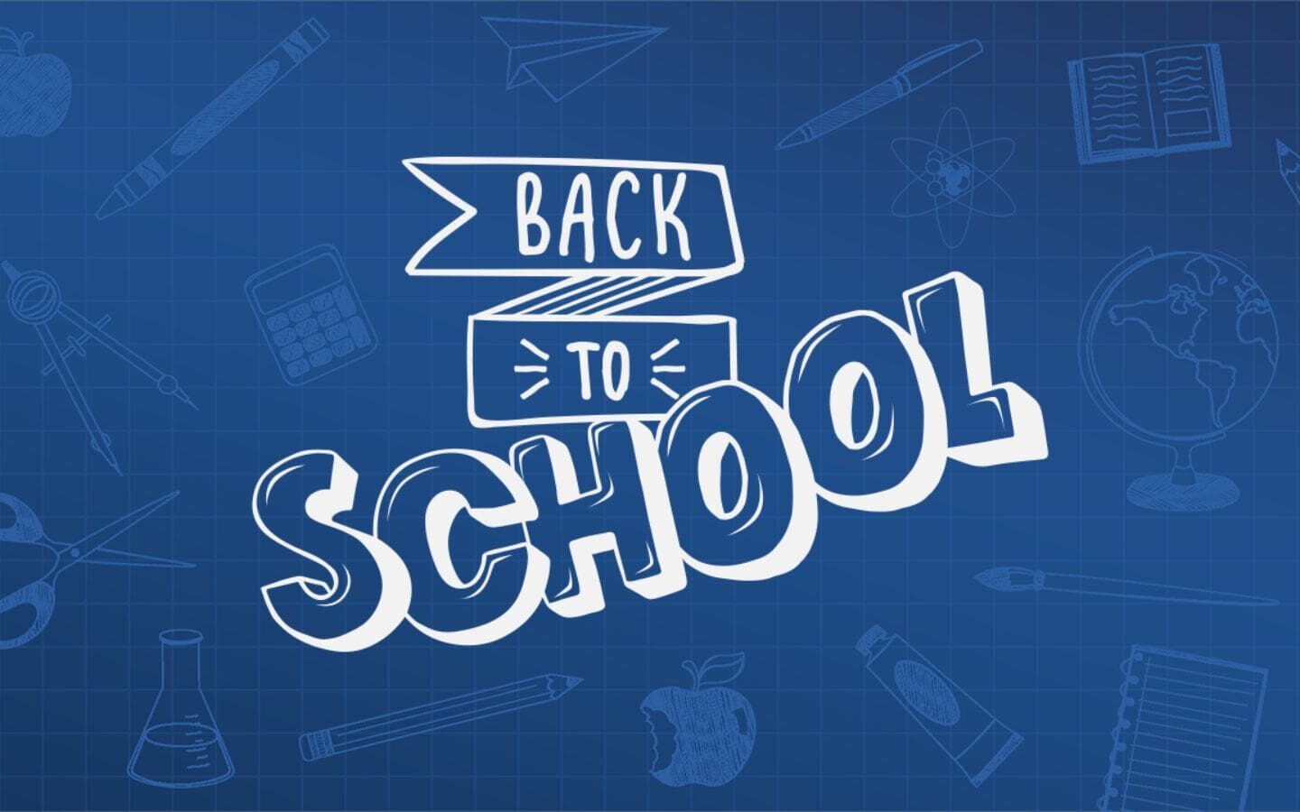 Top hình nền PowerPoint Back to School đẹp nhất 2026 10 Hình nền xanh dương cùng nét chữ cách điệu