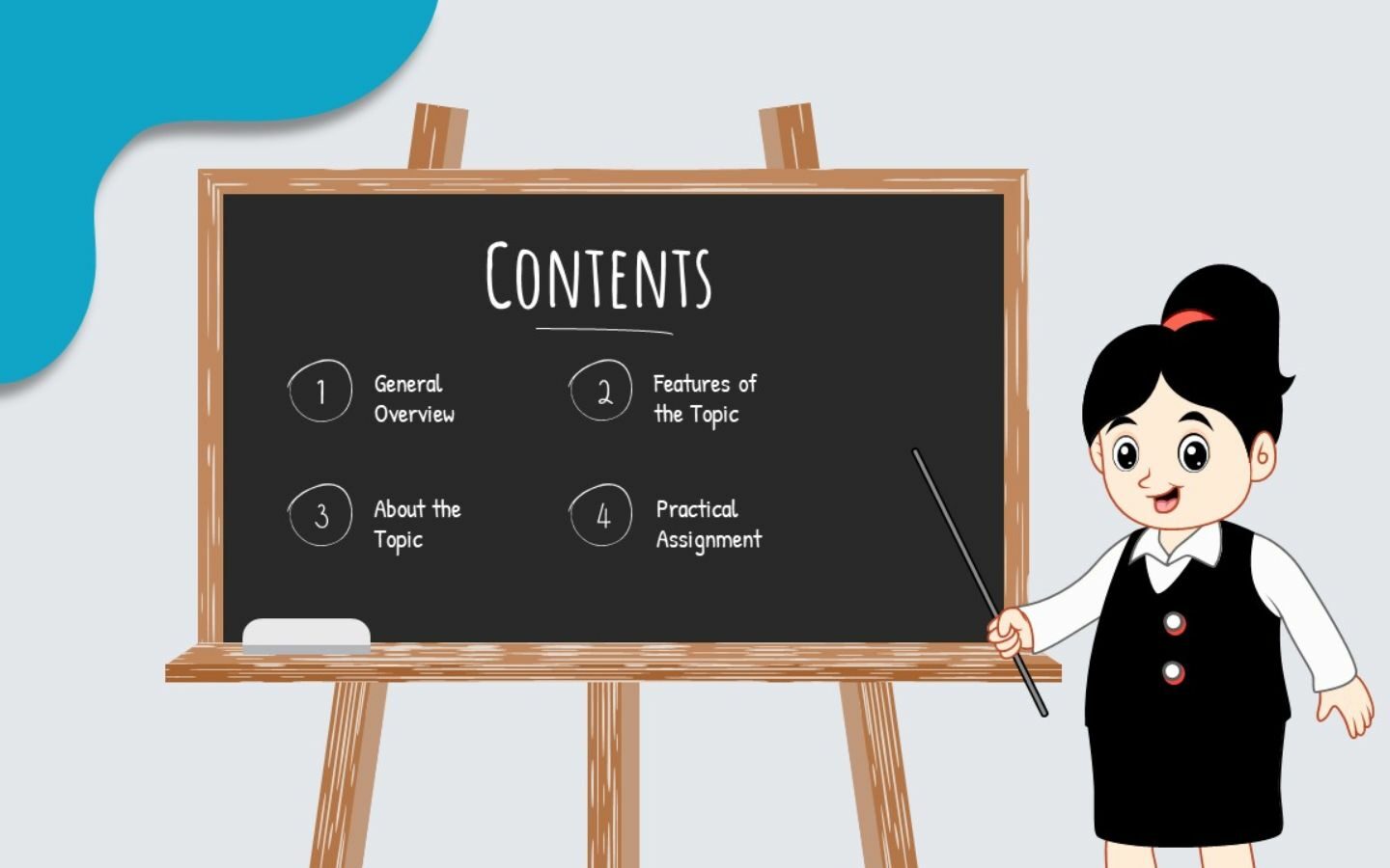 Top hình nền PowerPoint Back to School đẹp nhất 2026 24 Slide mục lục dễ thương với hình ảnh cô giáo nhỏ