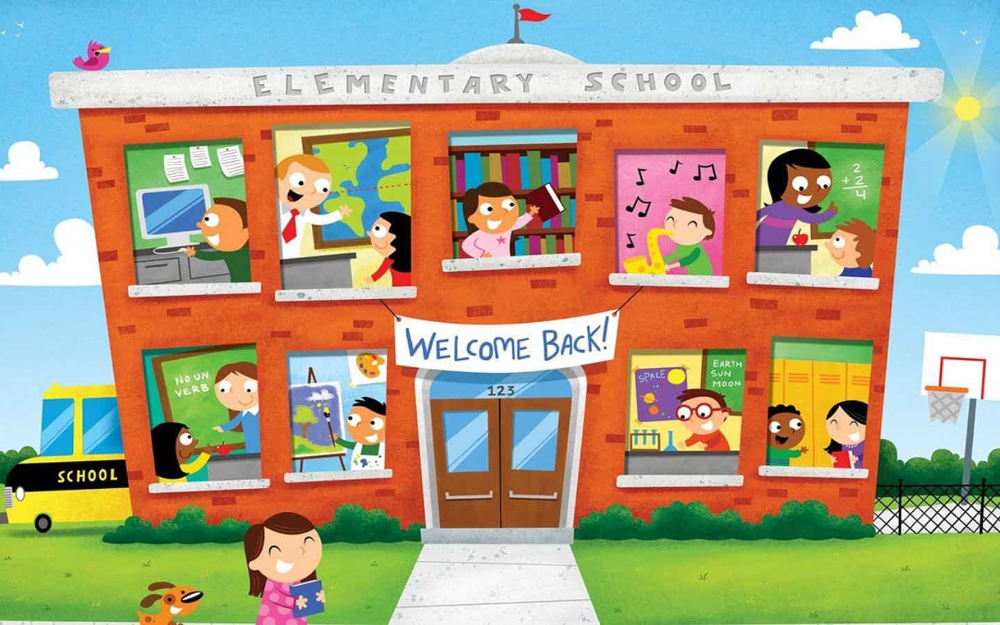 Top hình nền PowerPoint Back to School đẹp nhất 2026 28 Ngôi trường náo nhiệt đón các bạn học sinh
