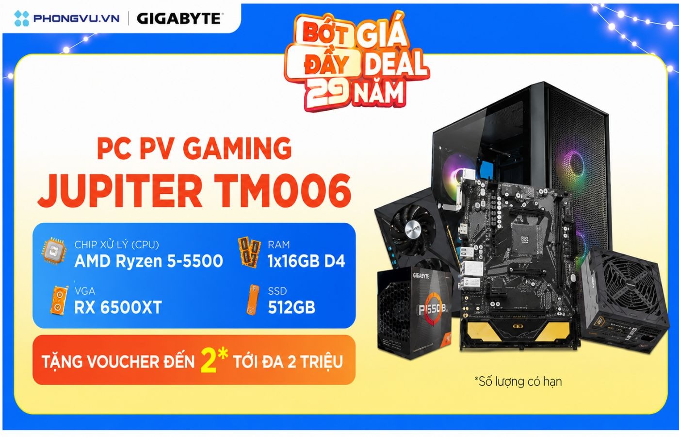 Mừng sinh nhật Phong Vũ: GIGABYTE ưu đãi PC Jupiter TM006 lên đến 3 triệu đồng 1 image 100