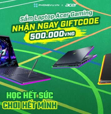 Học hết sức – Chơi hết mình: Mua laptop Acer Gaming, nhận ngay thẻ nạp game VNG 500K