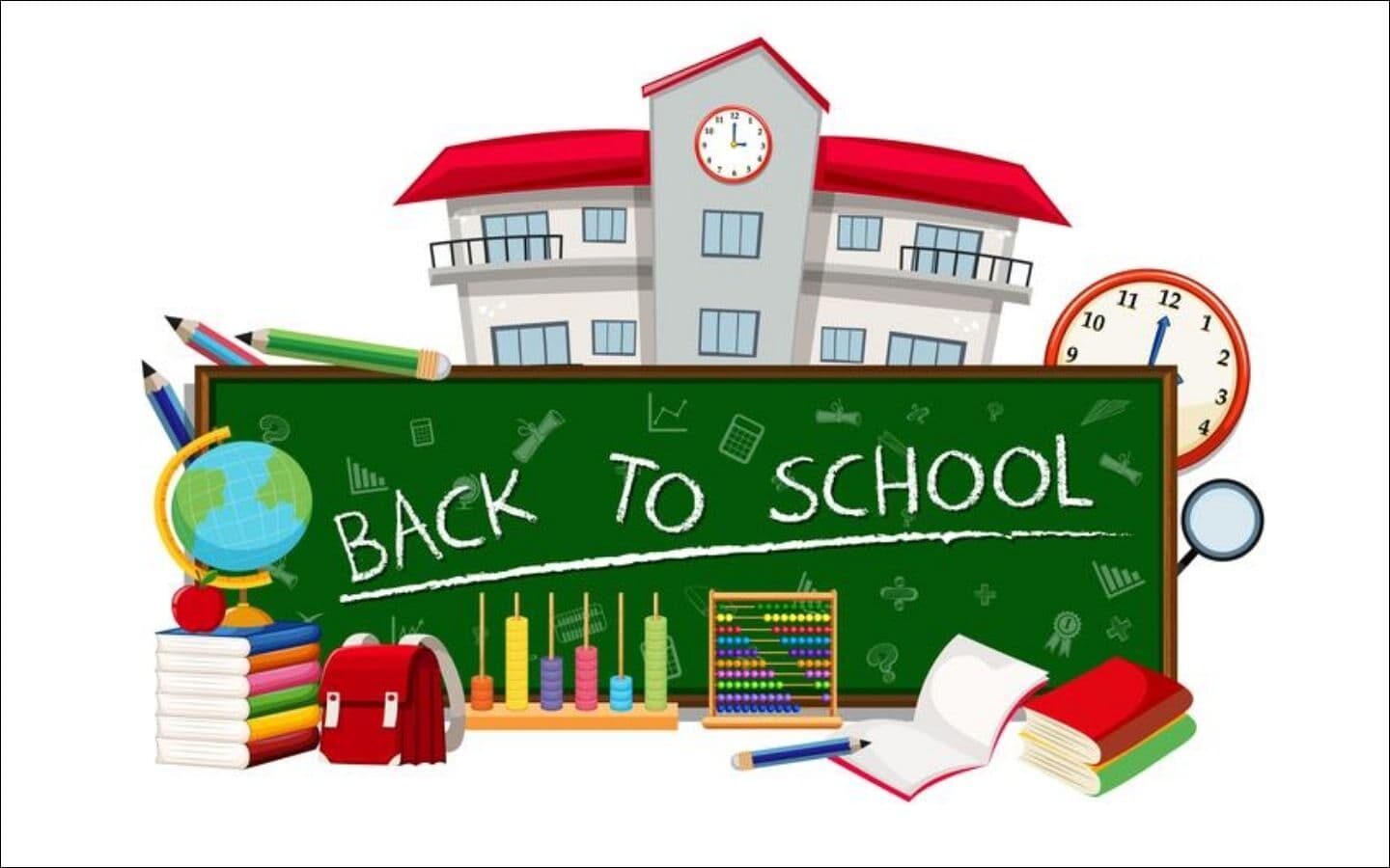 Top mẫu logo Back to School nổi bật cho mùa tựu trường 2026 11 Bảng chữ nổi bật giữa không gian lớp học thân quen