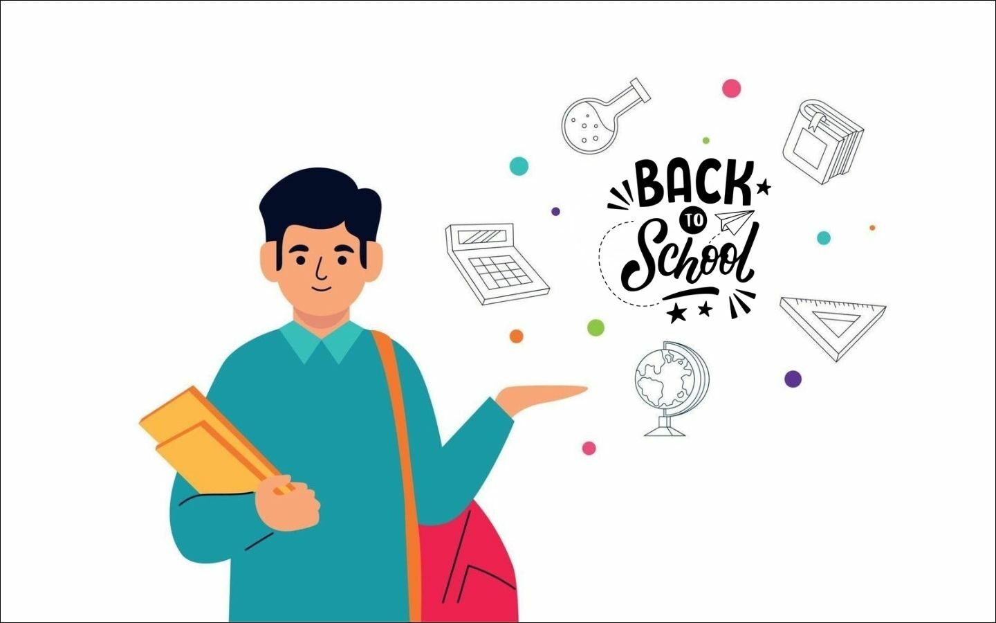 Top mẫu logo Back to School nổi bật cho mùa tựu trường 2026 17 Thầy giáo rạng rỡ chào đón năm học mới