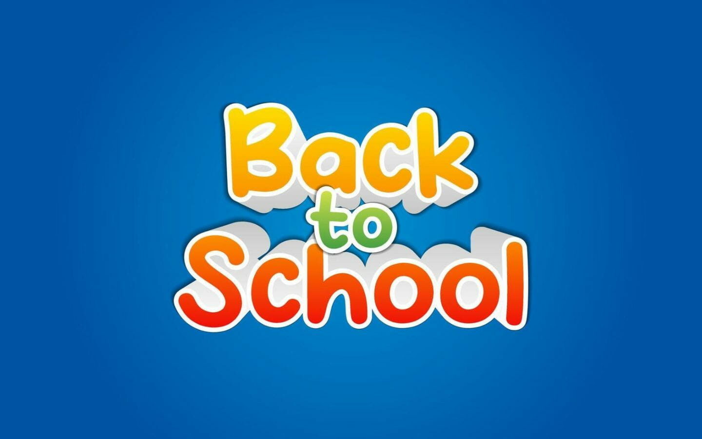 Top mẫu logo Back to School nổi bật cho mùa tựu trường 2026 40 Logo Back to School chữ bo tròn tối giản trên nền xanh dương