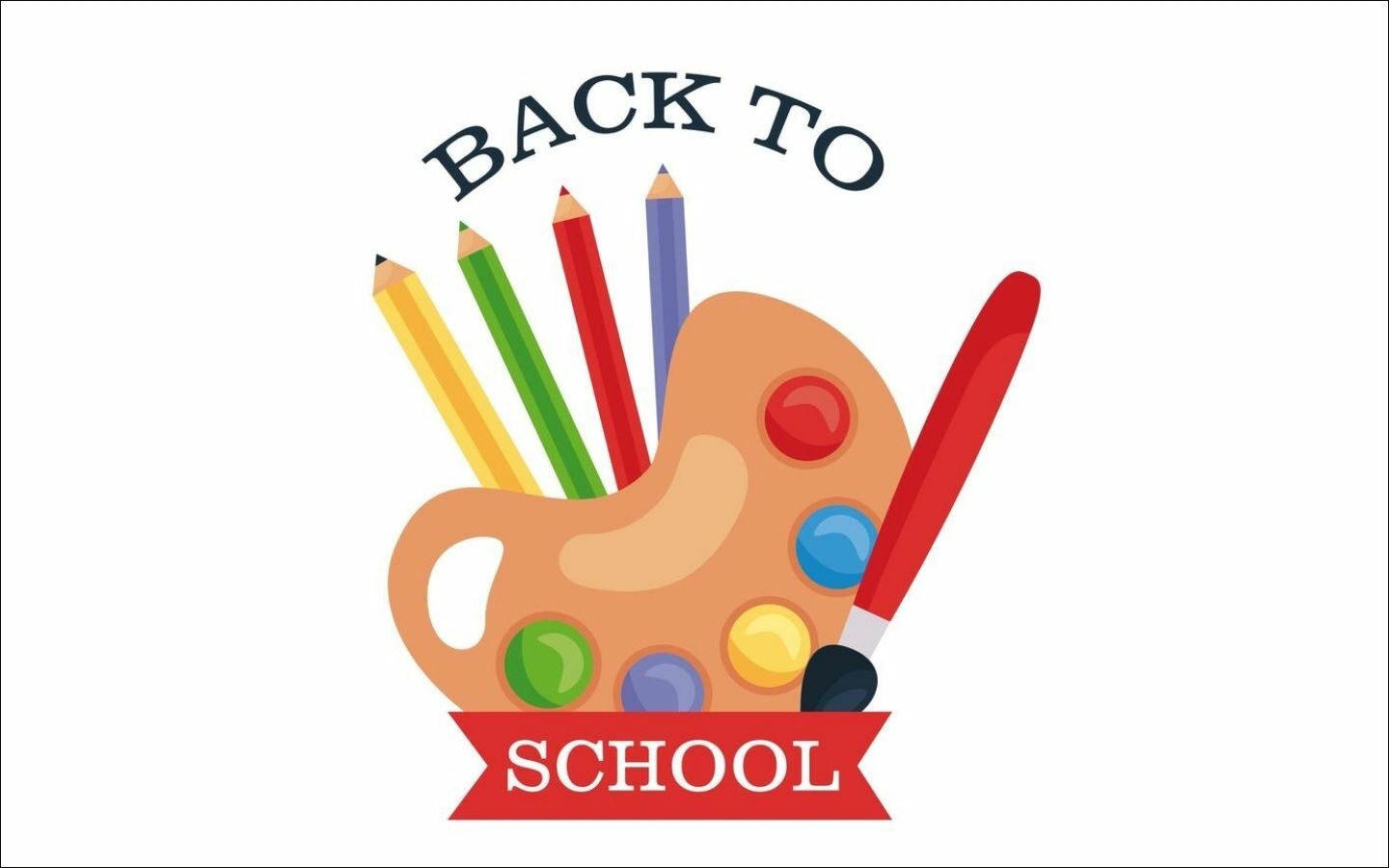 Top mẫu logo Back to School nổi bật cho mùa tựu trường 2026 8 Hộp bút màu sắp xếp sinh động