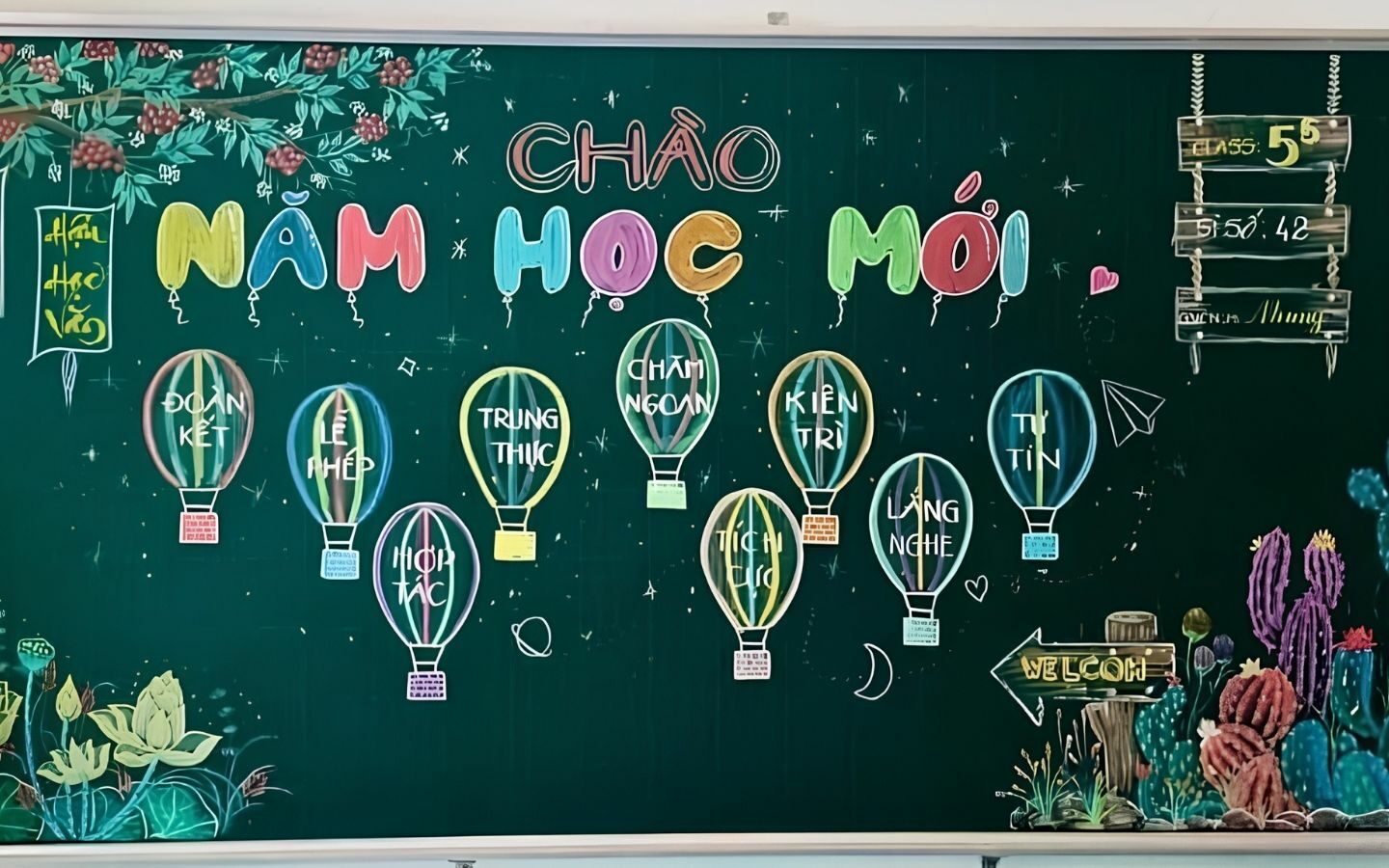 Top 10+ mẫu trang trí bảng Back To School nổi bật 2026 22 Ý tưởng bảng Back To School kết hợp hình ảnh học sinh đến trường trong ngày đầu năm học