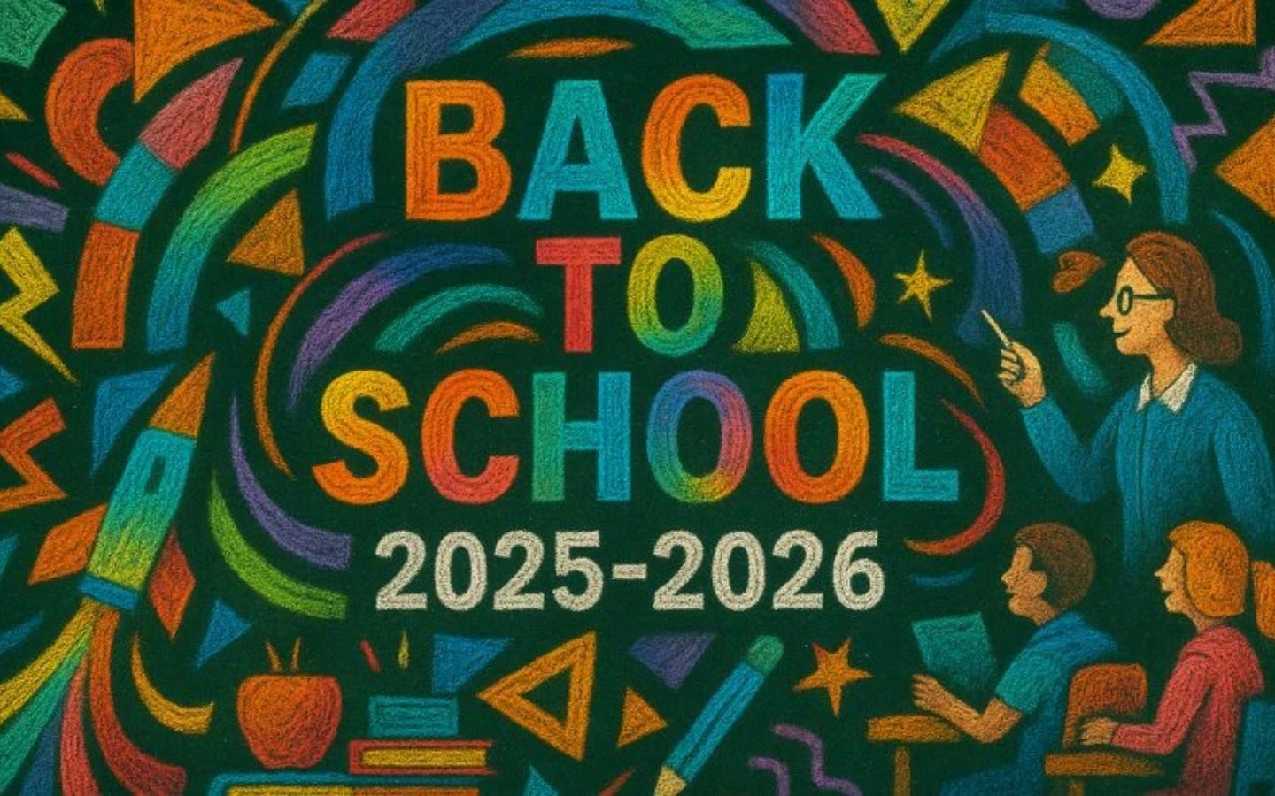 Top 10+ mẫu trang trí bảng Back To School nổi bật 2026 43 Mẫu bảng Back To School rực rỡ với sự kết hợp của nhiều gam màu nổi bật
