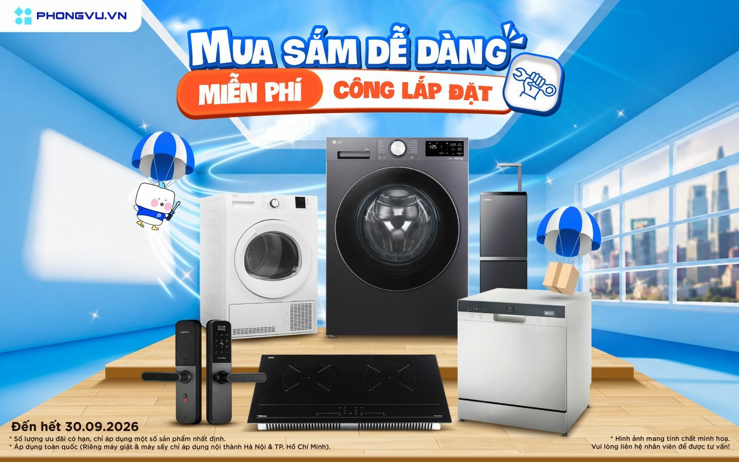 Sắm ngay thiết bị gia dụng tại Phong Vũ, nhận ưu đãi miễn phí công lắp đặt 1 Sắm ngay thiết bị gia dụng tại Phong Vũ, nhận ưu đãi miễn phí công lắp đặt