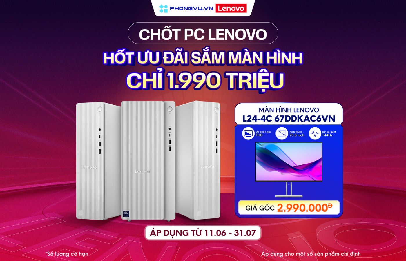Mua PC Lenovo - Nhận ngay coupon ưu đãi mua màn hình Lenovo tại Phong Vũ 1 mua pc lenovo nhan ngay coupon mua man hinh lenovo 1