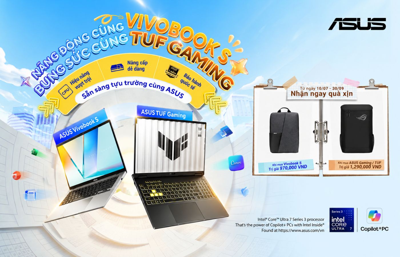 Mua laptop ASUS Vivobook S và TUF Gaming tại Phong Vũ, nhận quà tựu trường 2026