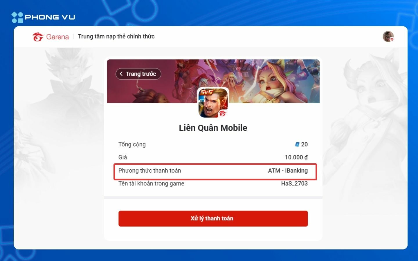 Nạp thẻ Garena: Hướng dẫn các cách nạp nhanh, an toàn và mới nhất 7 Thanh toán nhanh chóng và bảo mật qua Internet Banking