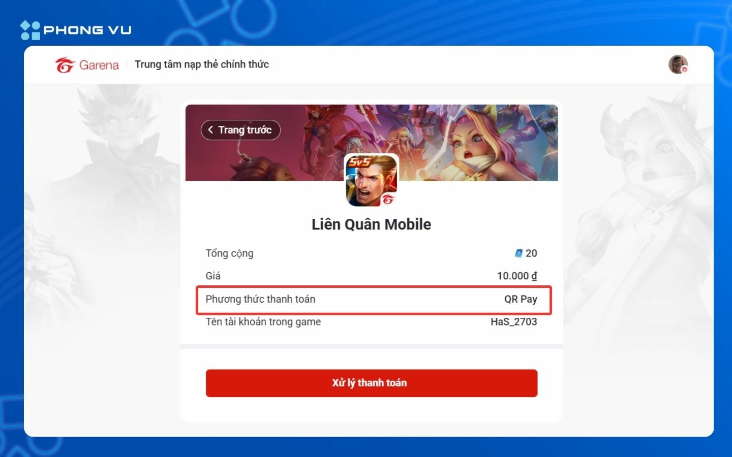 Nạp thẻ Garena: Hướng dẫn các cách nạp nhanh, an toàn và mới nhất 9 Quét mã QR bằng ứng dụng ngân hàng