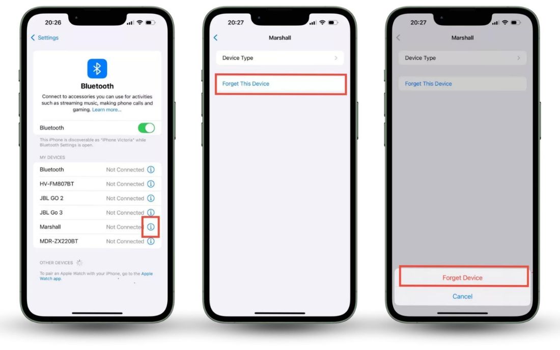 Xóa kết nối Bluetooth cũ và kết nối lại từ đầu