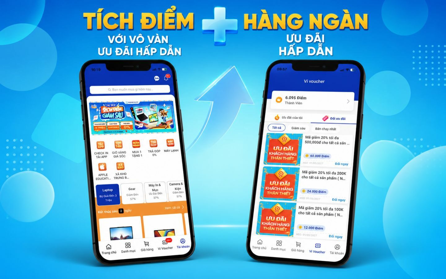 Chương trình tích và đổi điểm Loyalty trên ứng dụng Phong Vũ

