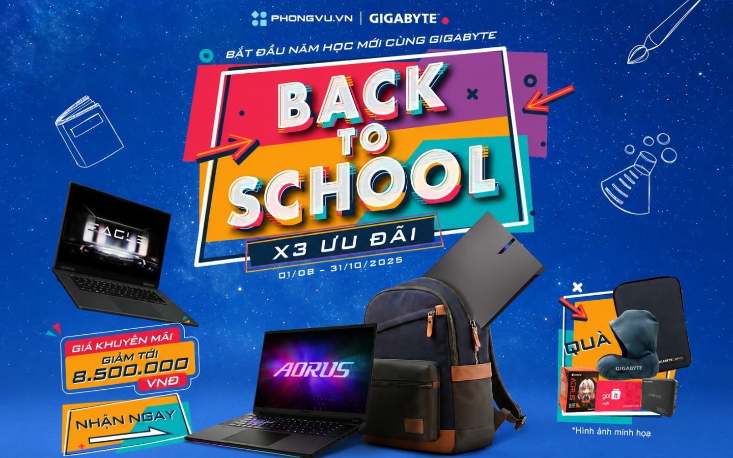 Back to School cùng GIGABYTE: Nhận x3 ưu đãi khi mua laptop tại Phong Vũ 1 Back to School cùng GIGABYTE: Nhận x3 ưu đãi khi mua laptop tại Phong Vũ