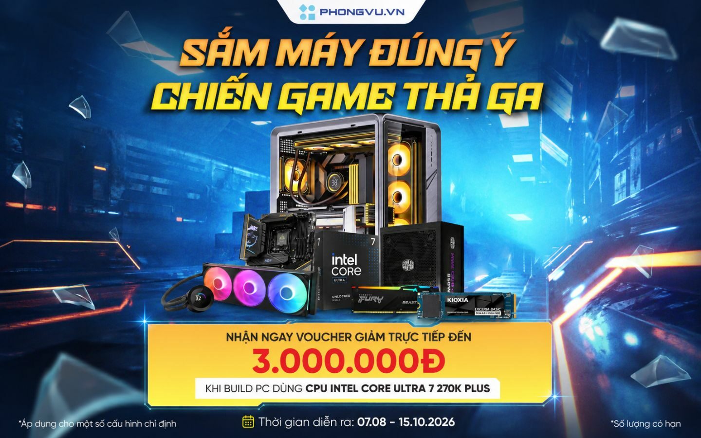Build PC cùng CPU Intel Core Ultra 7 270K Plus, giảm đến 3 triệu đồng