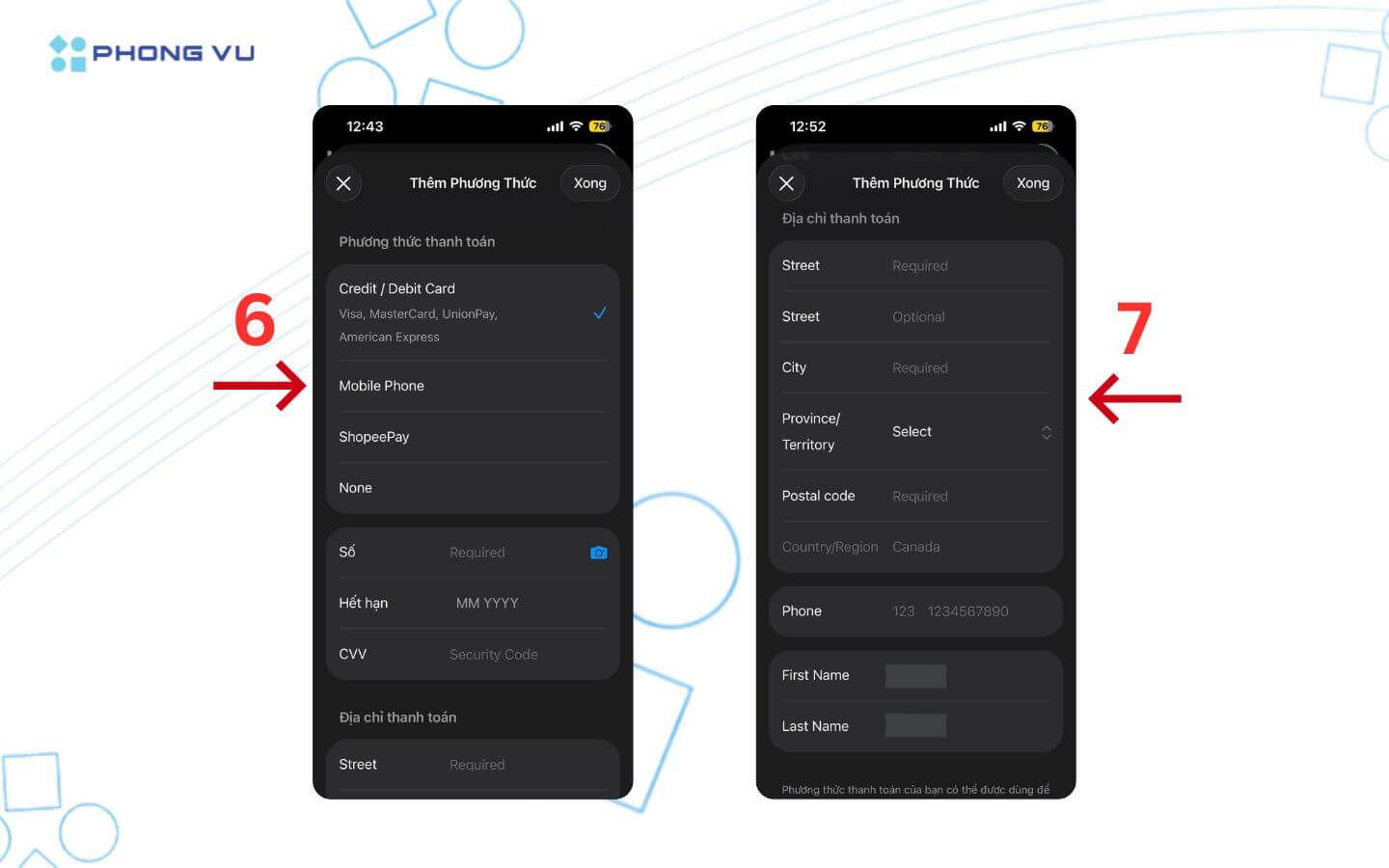 Cách chuyển vùng App Store trên iPhone, iPad nhanh chóng 8 Chọn phương thức thanh toán phù hợp và điền các thông tin thanh toán
