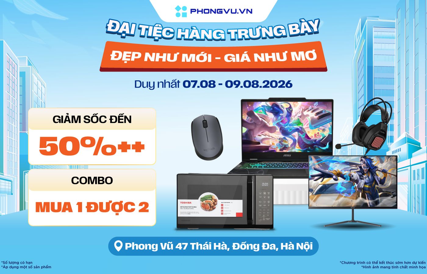 Đại tiệc hàng trưng bày Phong Vũ: Đẹp như mới – Giá như mơ, giảm đến 70%++ 
