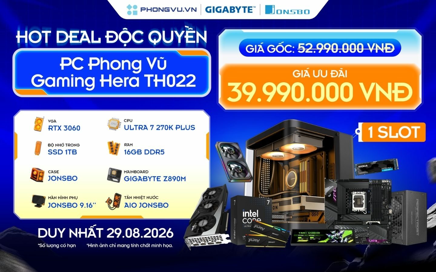 Mừng kỷ niệm 40 năm GIGABYTE: Nhận ngay ưu đãi 1 triệu đồng tại Phong Vũ 2 Ưu đãi đặc biệt dành cho PC Gaming Hera TH022 tại Booth Phong Vũ