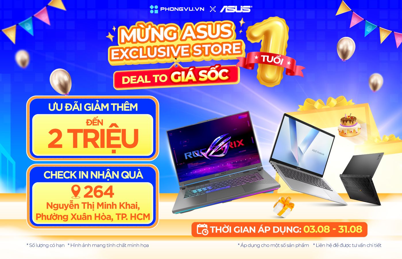 Mừng sinh nhật Asus Exclusive Store: Nhận ngay Coupon 2 triệu tại Phong Vũ 1 Mừng sinh Nhật Asus Exclusive Store: Nhận ngay Coupon 2 triệu tại Phong Vũ