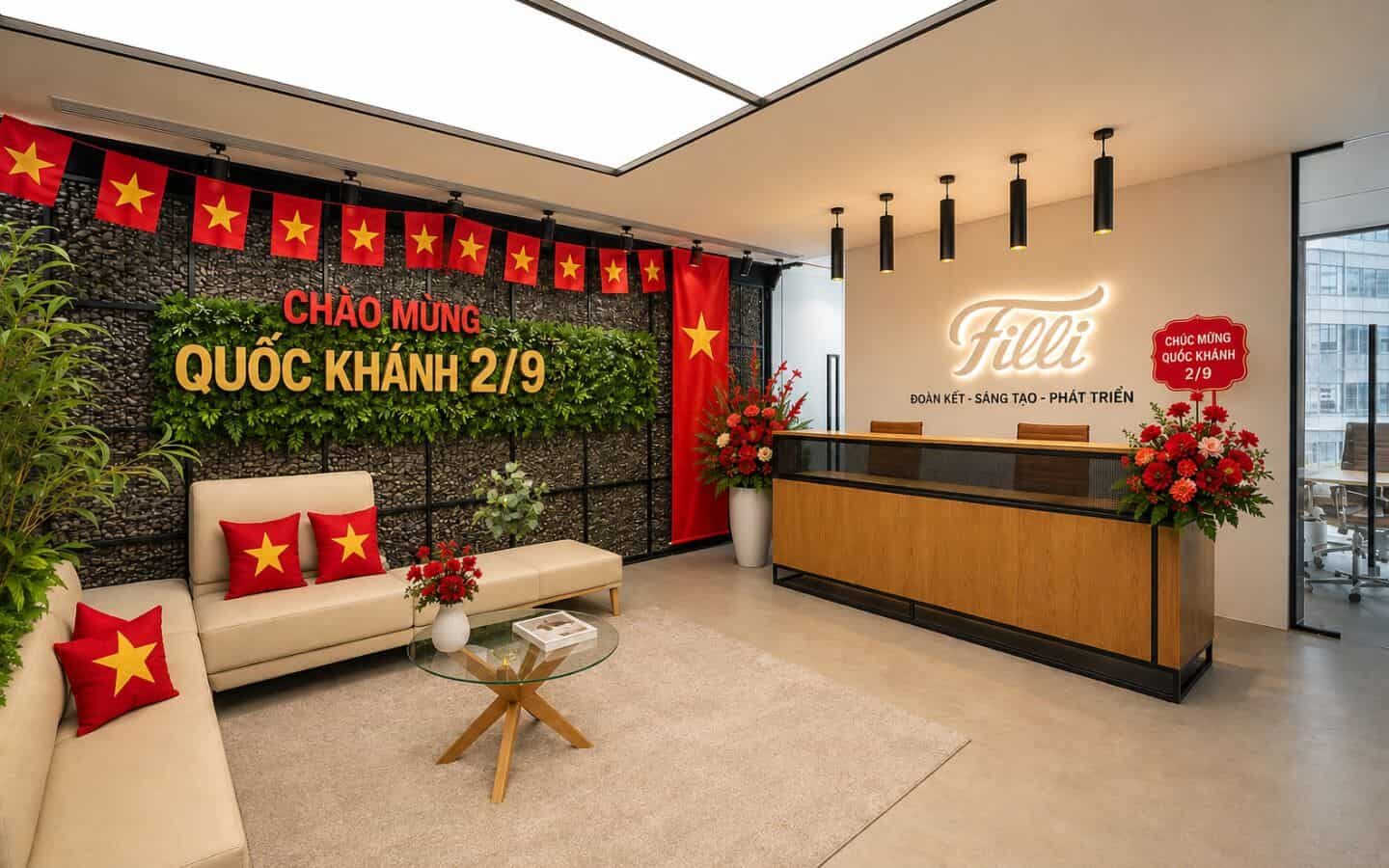 10+ Ý tưởng trang trí văn phòng 2/9 đẹp, độc đáo 3 Tạo điểm nhấn chuyên nghiệp ngay từ cái nhìn đầu tiên