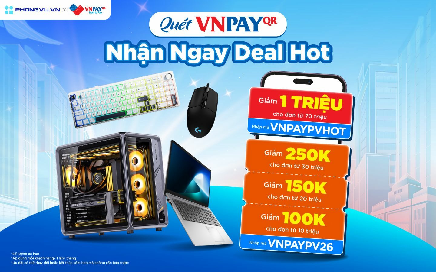 Ưu đãi thanh toán qua VNPay tại Phong Vũ: Giảm đến 1 triệu đồng
