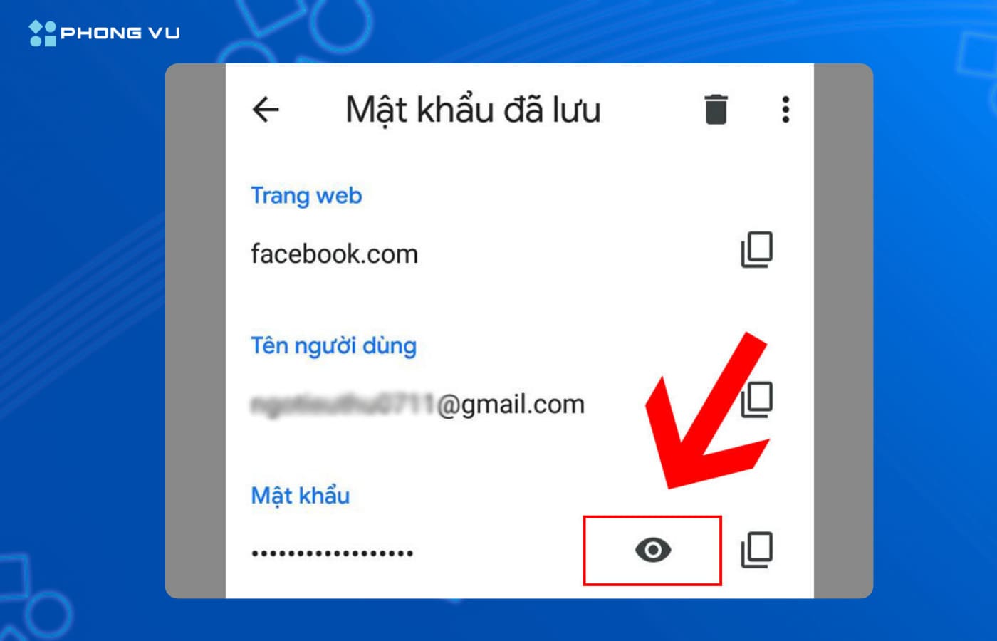 Cách xem mật khẩu đã lưu trên điện thoại Android nhanh và đơn giản 5 Xác thực danh tính để hiển thị mật khẩu đã lưu trên Google Chrome