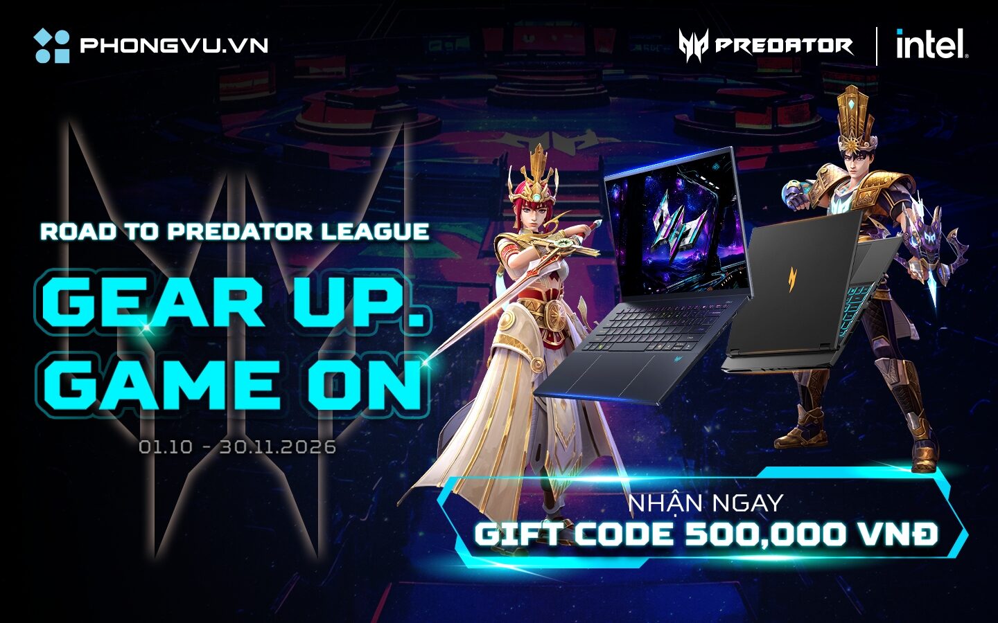 Ưu đãi Road to Predator League 2027: Acer Gaming tặng thẻ nạp game VNG 500K