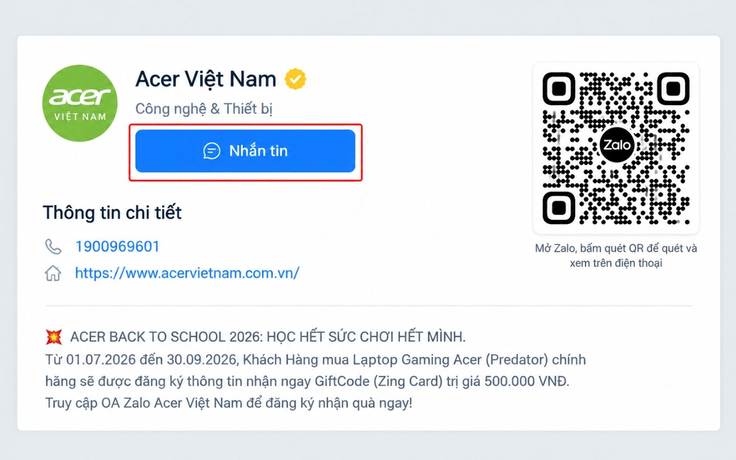 Điền form và chọn "Gửi thông tin"