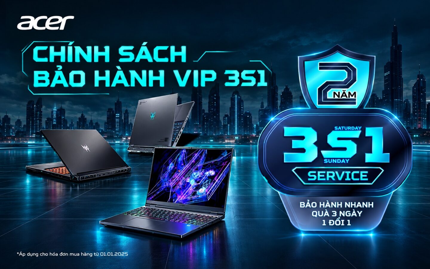 Acer ra mắt laptop Acer Swift Air 14: Dòng laptop mỏng nhẹ thế hệ mới 7 Chính sách bảo hành VIP 3S1