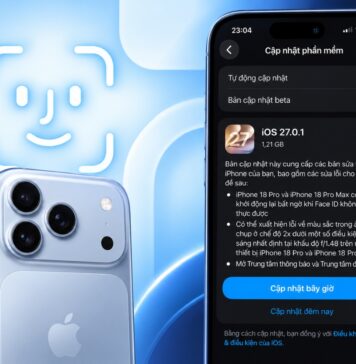 Apple phát hành iOS 27.0.1, bản cập nhật sửa lỗi Face ID trên iPhone 18 Apple phát hành iOS 27.0.1, sửa lỗi Face ID trên iPhone 18