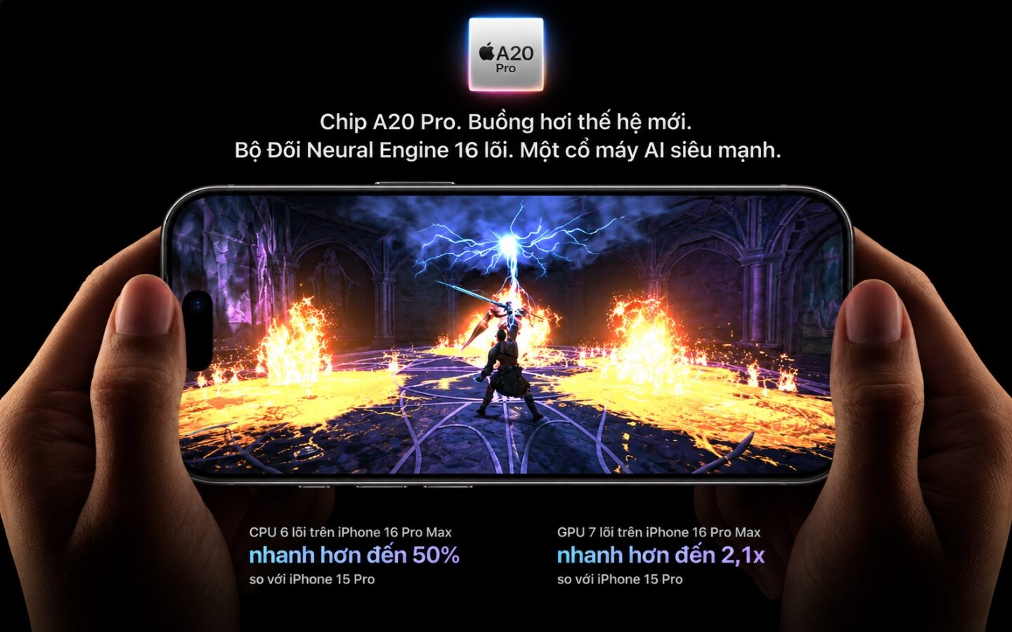 Chip A20 Pro 2nm mang đến hiệu năng vượt trội 