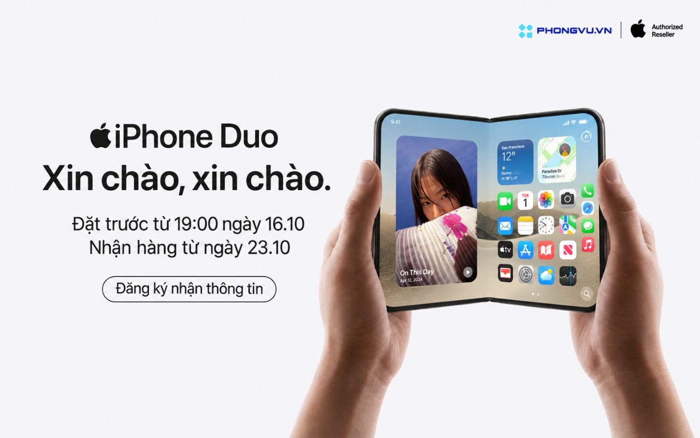 Apple ra mắt iPhone Duo: Chiếc iPhone gập đầu tiên với màn hình 7.6 inch