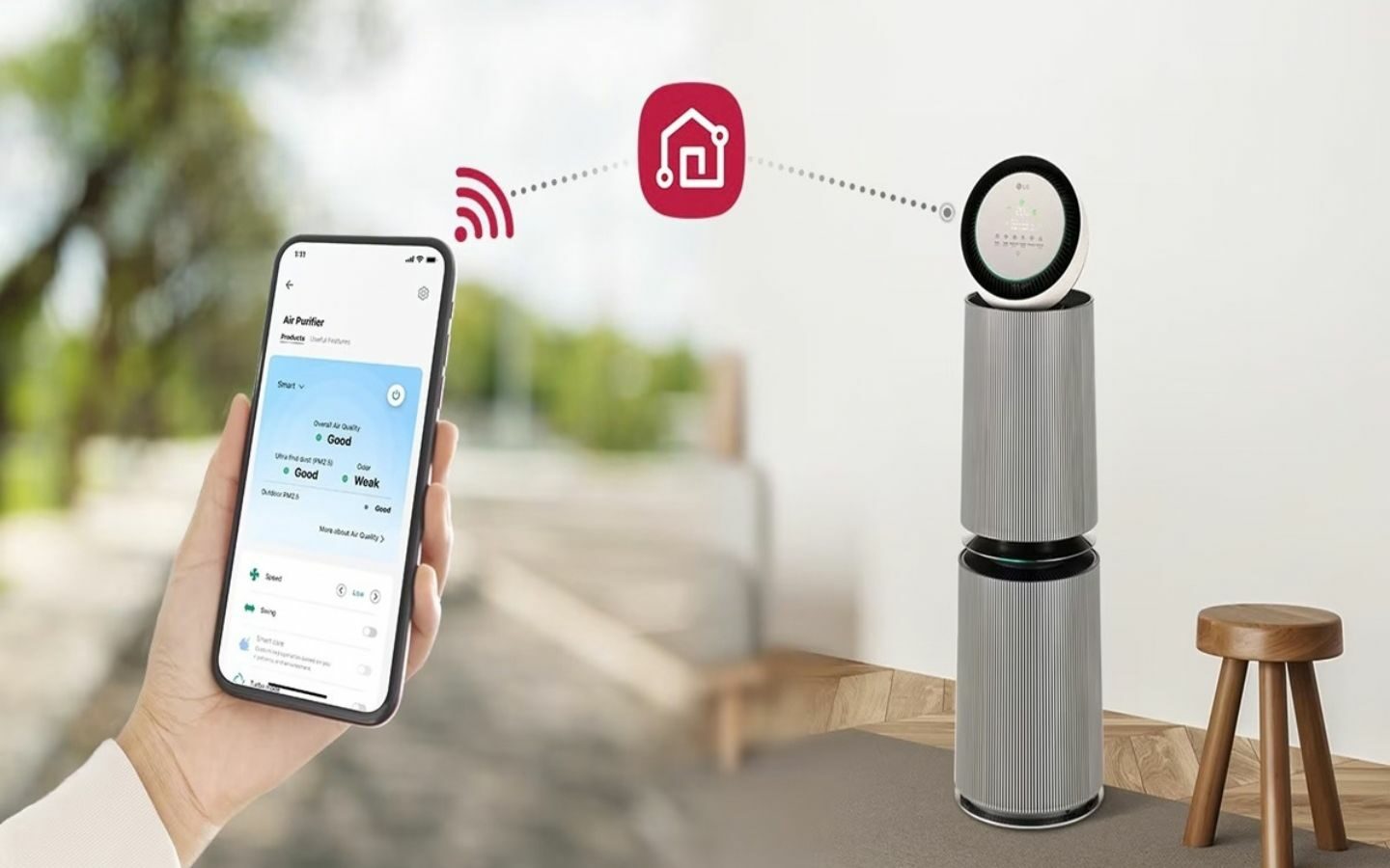 Hướng dẫn cách kết nối máy lọc không khí LG với điện thoại 7 Người dùng có thể thay đổi các chế độ hoạt động của máy ngay trên điện thoaị