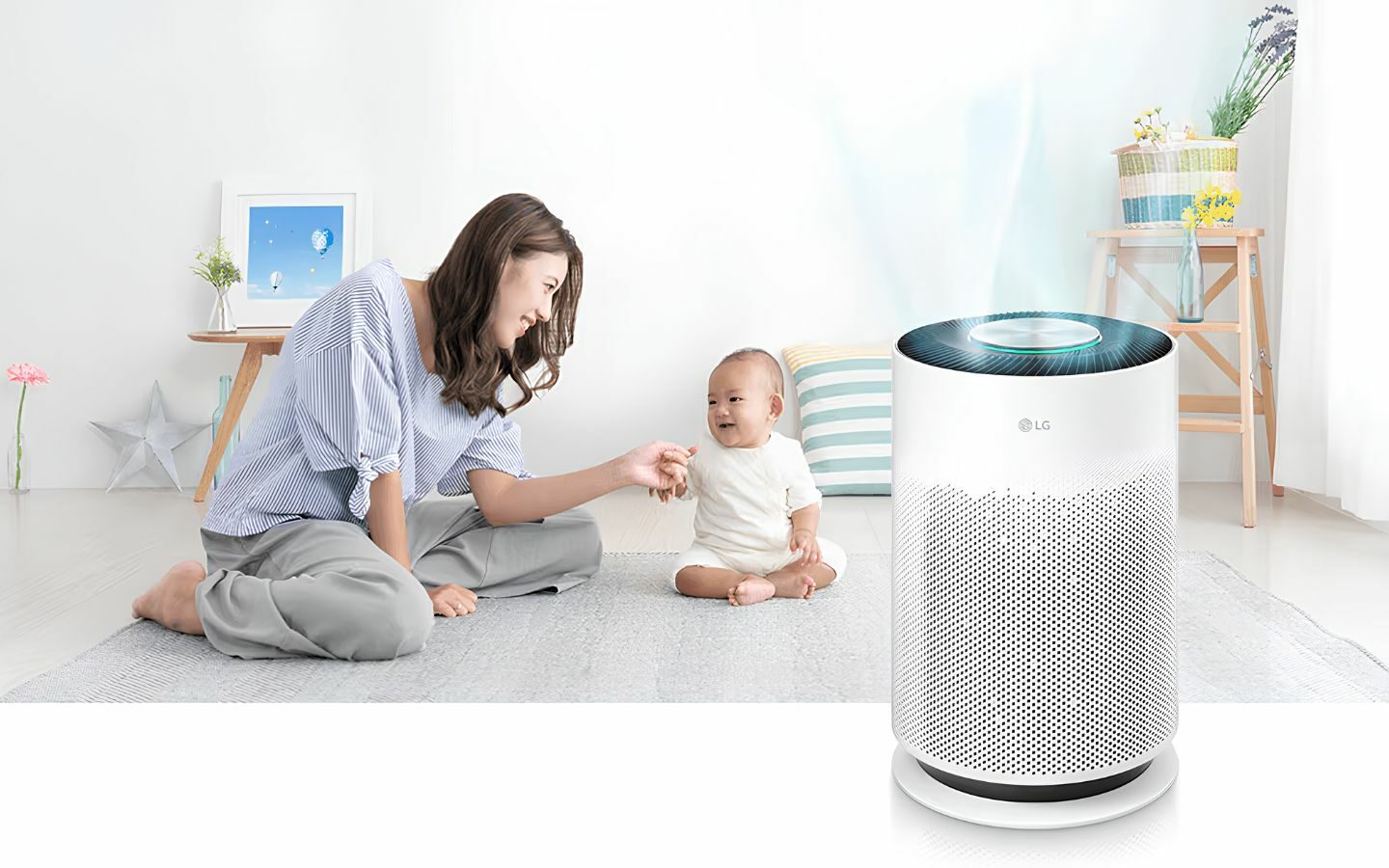 Hướng dẫn cách sử dụng máy lọc không khí LG chi tiết từ A–Z 5 Giữ khoảng trống xung quanh máy lọc không khí LG để đảm bảo luồng khí