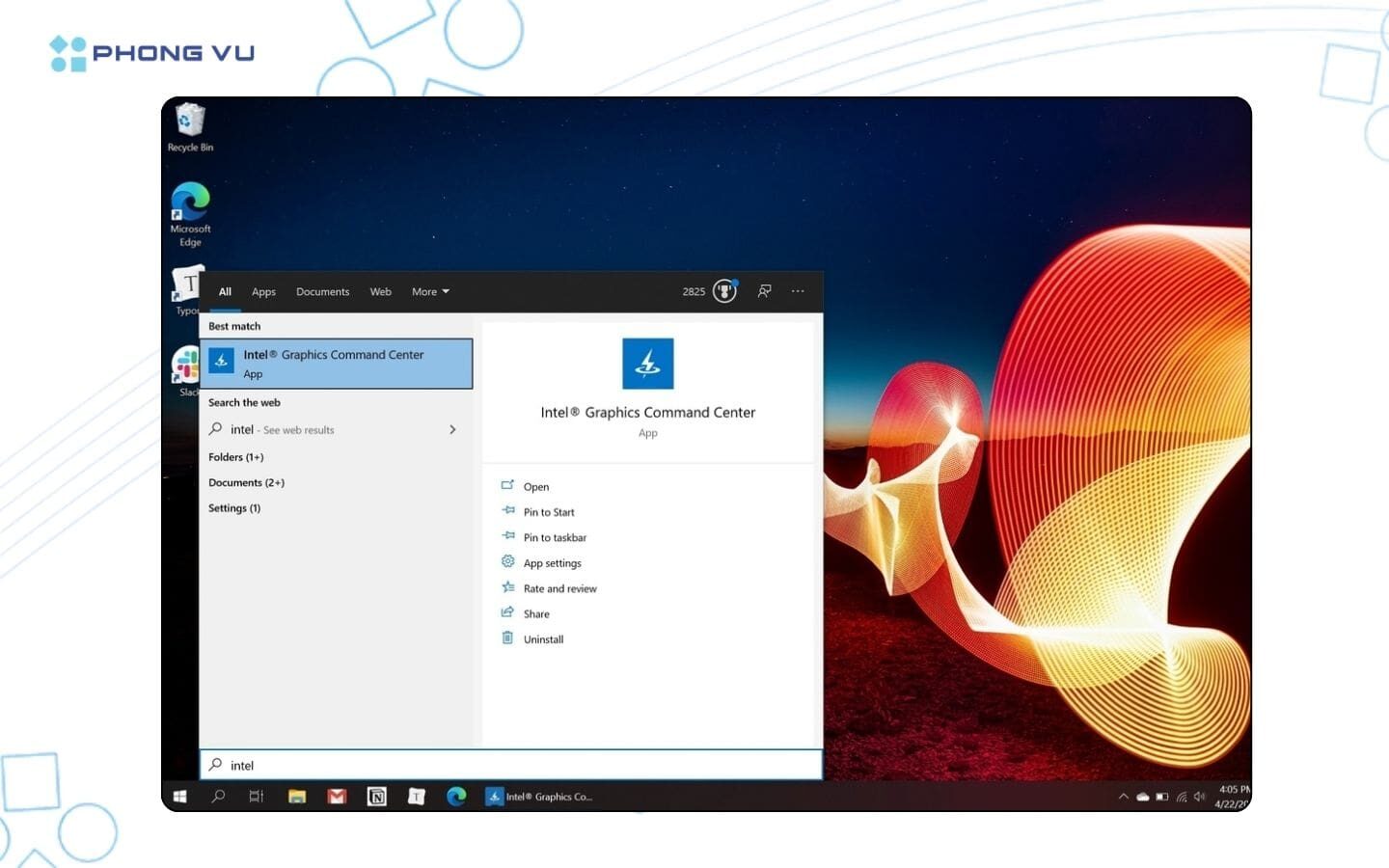 Hướng dẫn cách chỉnh màu màn hình máy tính đơn giản, nhanh chóng 18 Mở Intel Graphics Command Center