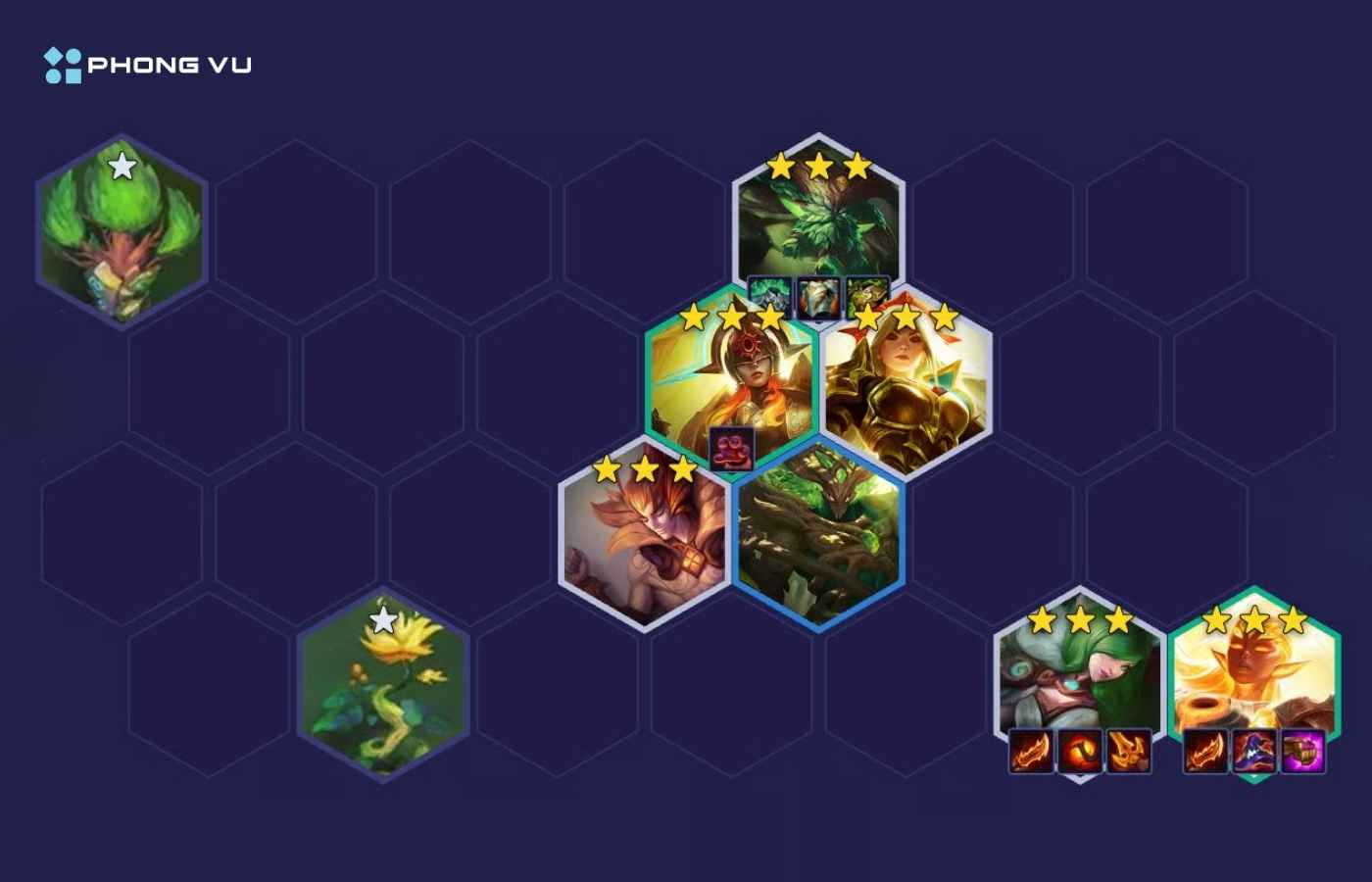 Top 5 đội hình ĐTCL 18.2 mạnh nhất bảng xếp hạng Meta 5 Đội hình Kayle Mặt Trời càng mạnh khi nâng đủ các tướng chủ lực lên 3 sao.