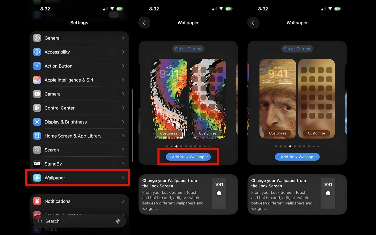 Vào Setting và tiến hành cài đặt hình nền iPhone