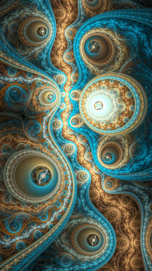 Các vòng xoắn fractal tạo nên bố cục đối xứng và mê hoặc
