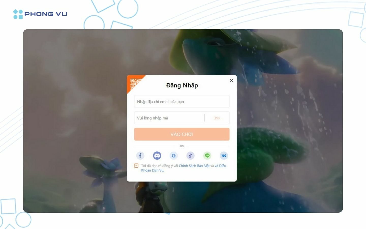Aniimo: Hướng dẫn tải và chơi game chi tiết cho người mới 10 Nhập địa chỉ email và chờ gửi mã sau đó nhập mã được nhận vào ô tương ứng
